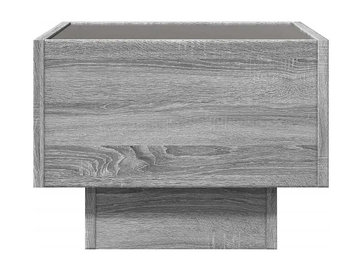 Beistelltisch mit LED Grau Sonoma 40x40x30 cm Holzwerkstoff