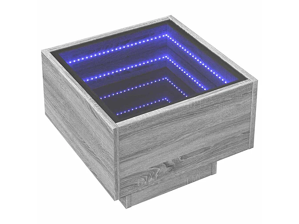 Beistelltisch mit LED Grau Sonoma 40x40x30 cm Holzwerkstoff