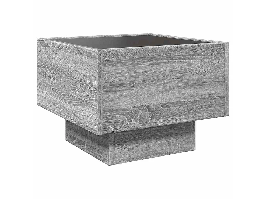 Beistelltisch mit LED Grau Sonoma 40x40x30 cm Holzwerkstoff
