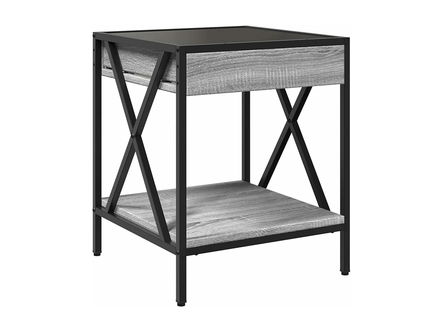 Table basse avec LED Infinity sonoma gris 40x40x49 cm