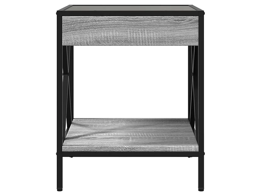 Table basse avec LED Infinity sonoma gris 40x40x49 cm