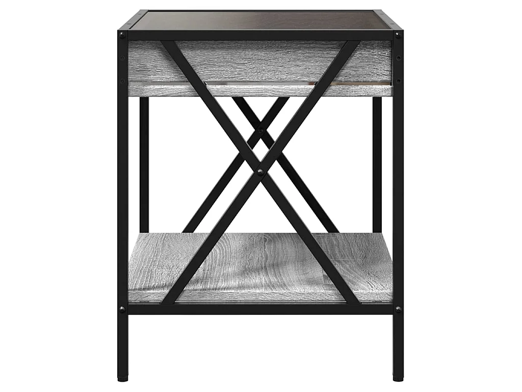 Table basse avec LED Infinity sonoma gris 40x40x49 cm