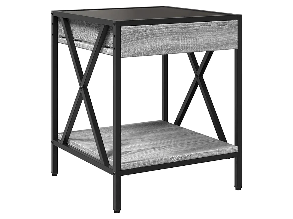 Table basse avec LED Infinity sonoma gris 40x40x49 cm