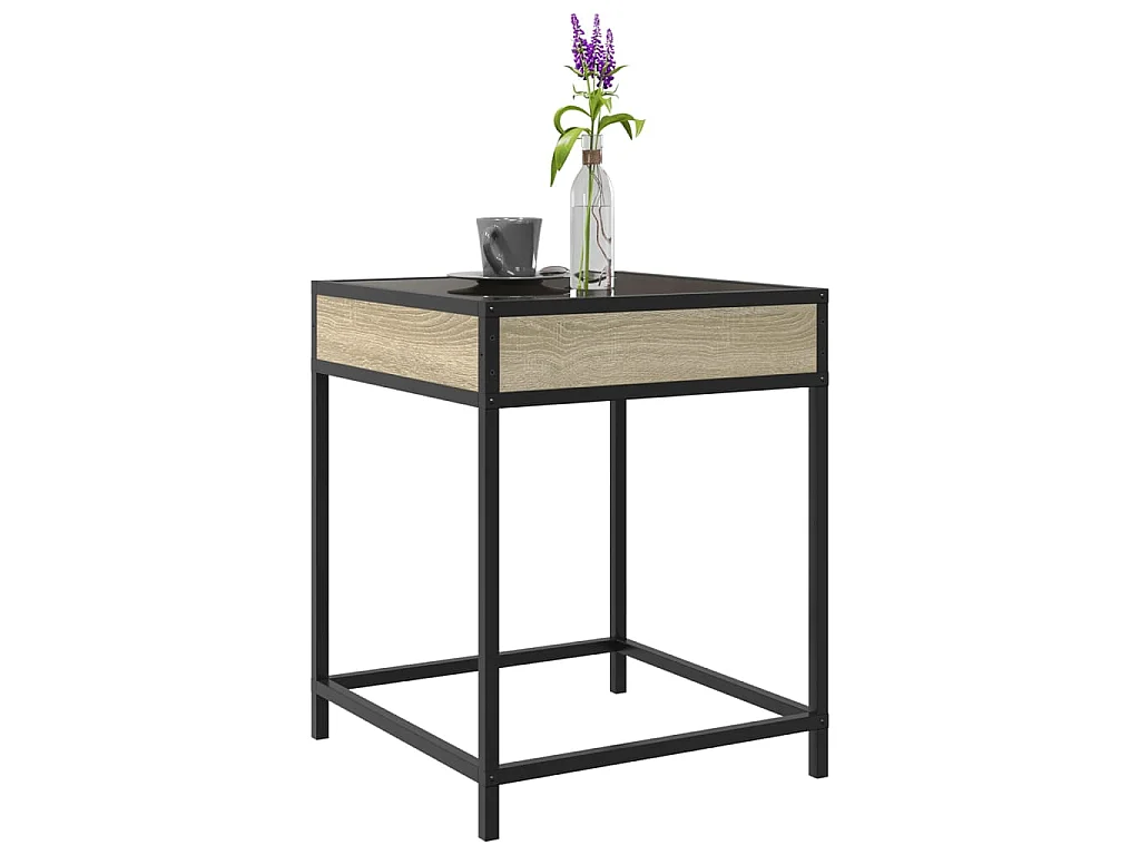 Table basse avec LED Infinity chêne sonoma 40x40x51 cm