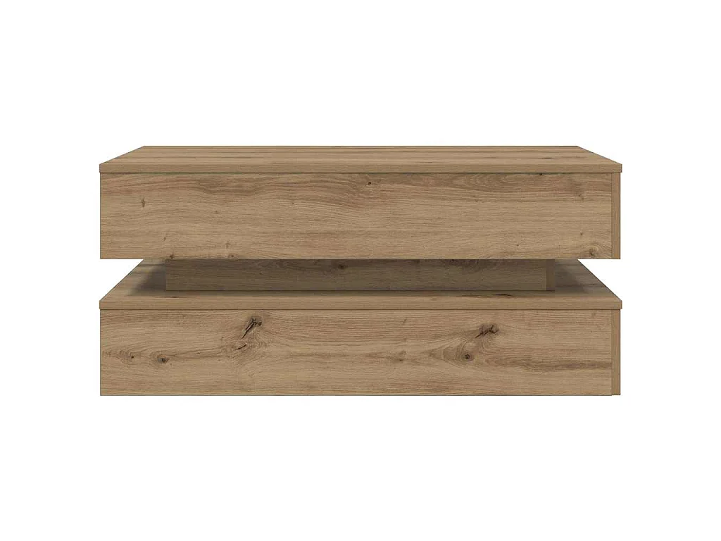 Salontafel met LED-verlichting 90x50x40cm artisanaal eikenkleur