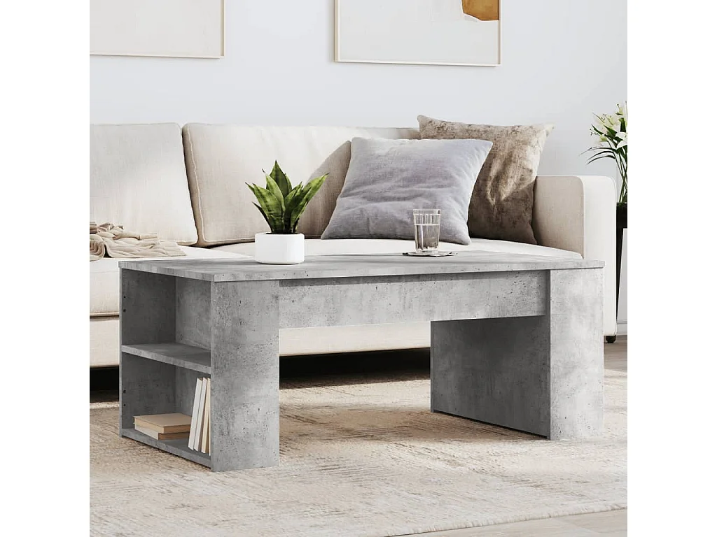 Salontafel 102x55x42 cm bewerkt hout betongrijs
