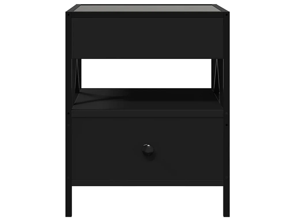 Table basse avec LED Infinity noir 40x40x51 cm