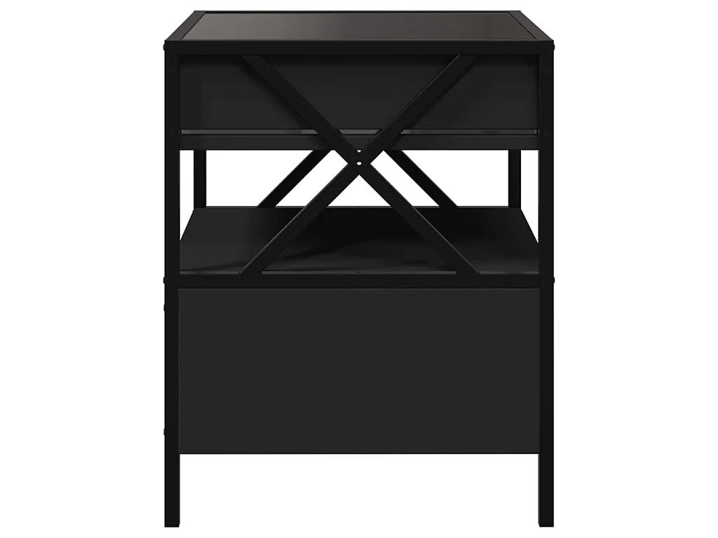 Table basse avec LED Infinity noir 40x40x51 cm