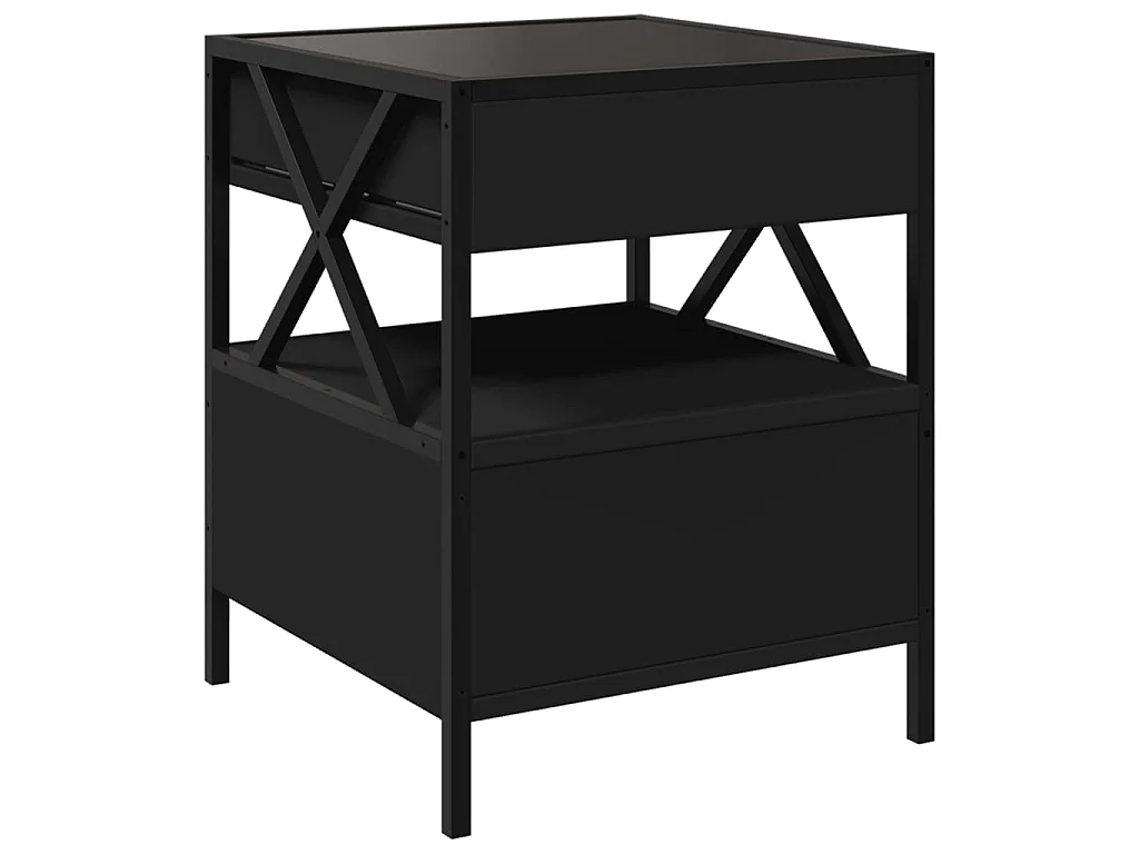 Table basse avec LED Infinity noir 40x40x51 cm