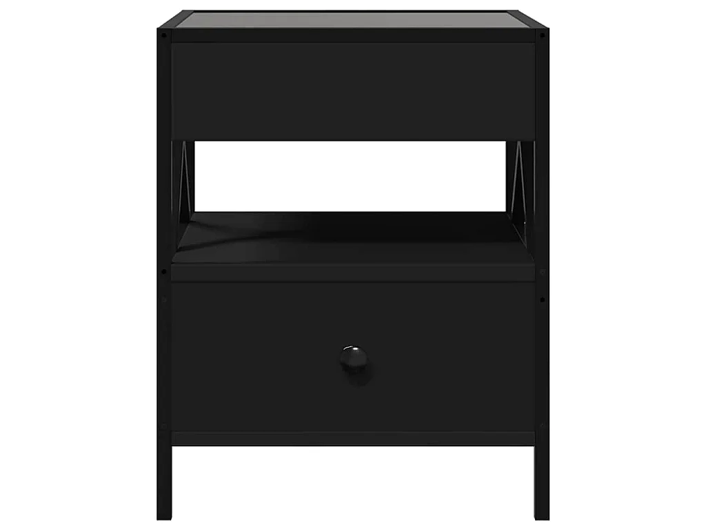 Mesa de centro com luzes LED Infinity 40x40x51 cm preto