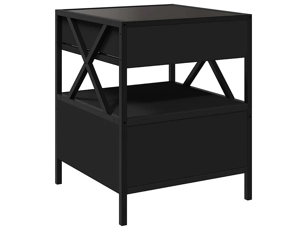 Mesa de centro com luzes LED Infinity 40x40x51 cm preto