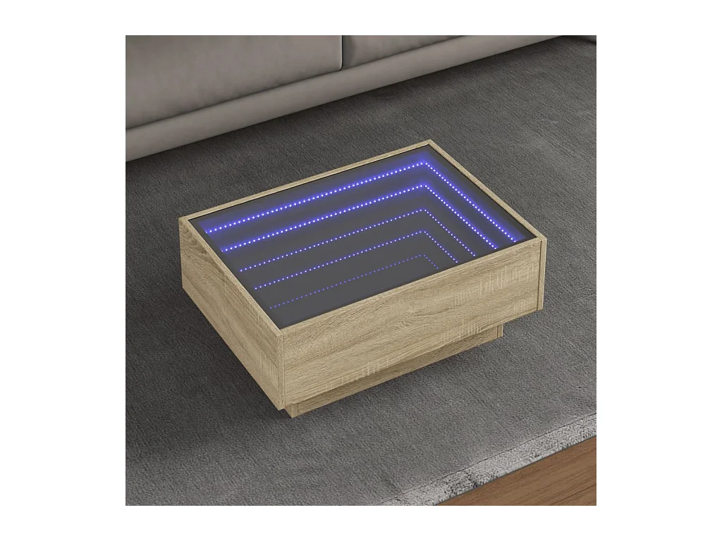 Table basse avec LED chêne sonoma 70x50x30 cm bois d'ingénierie
