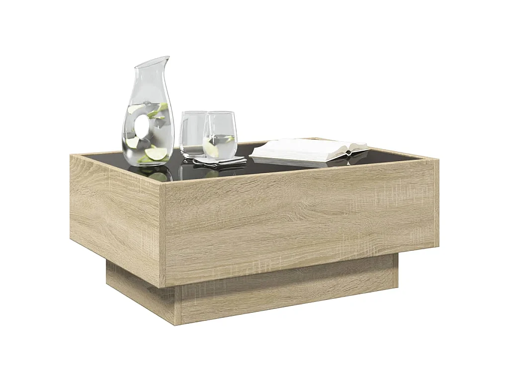 LED-Couchtisch Sonoma Eiche 70x50x30 cm Holzwerkstoff