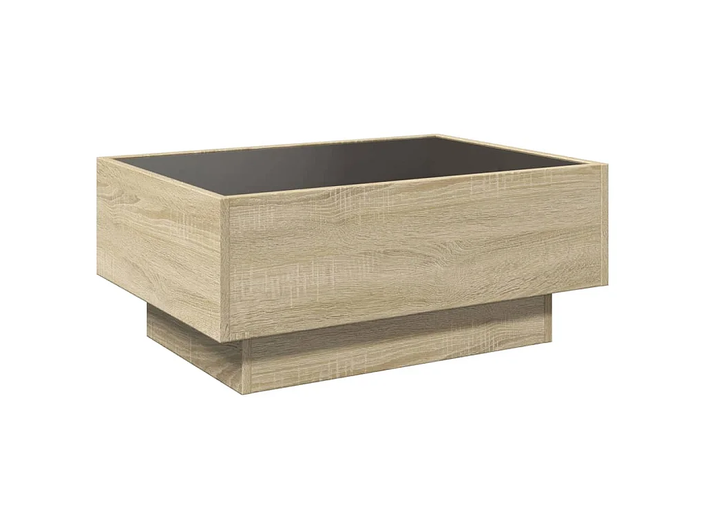 LED-Couchtisch Sonoma Eiche 70x50x30 cm Holzwerkstoff