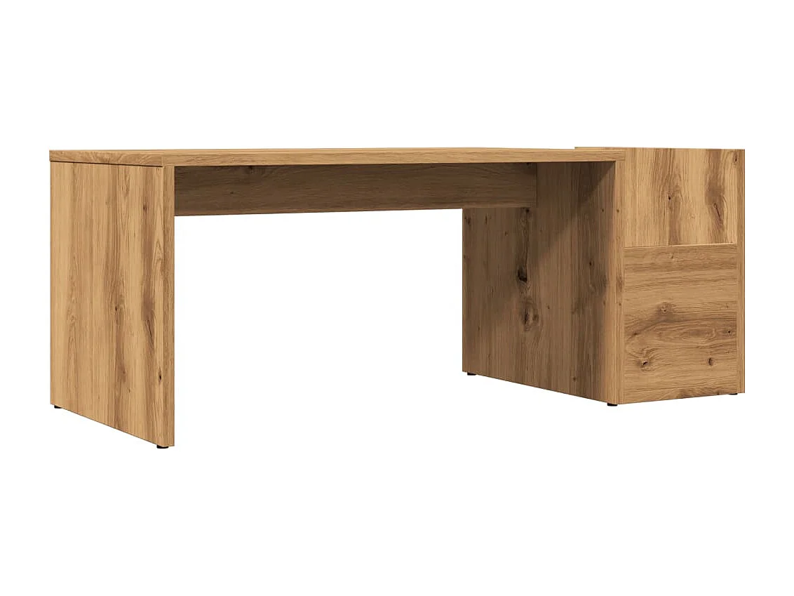 Table basse chêne artisanal 90x45x35 cm bois d'ingénierie