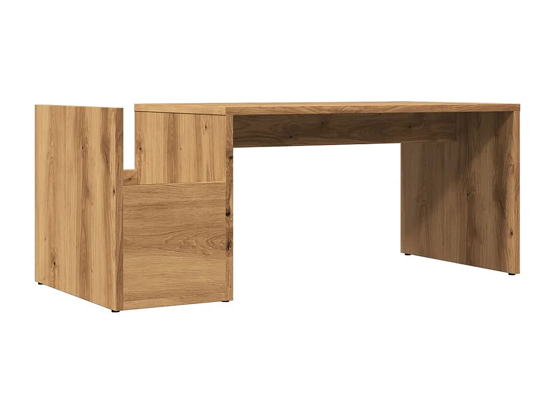 Table basse chêne artisanal 90x45x35 cm bois d'ingénierie