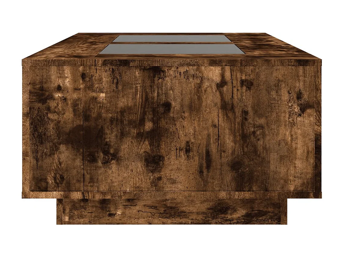 Mesa de centro luzes LED Infinity 116x69x40 cm carvalho fumado