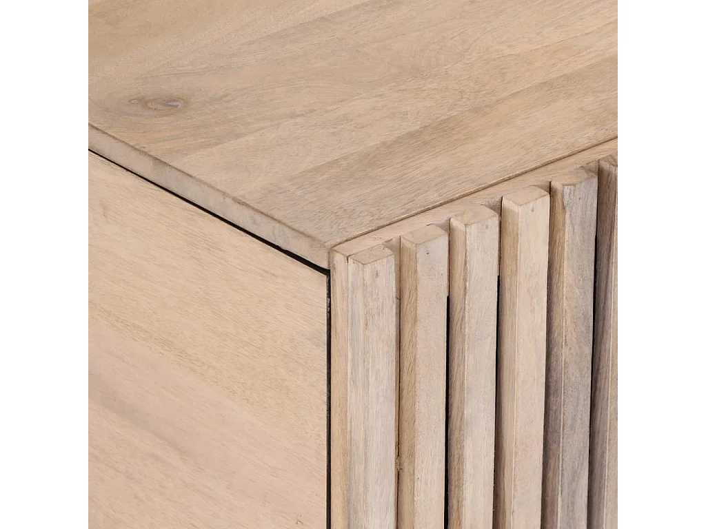 Table basse blanc 80x51x40 cm bois de manguier massif