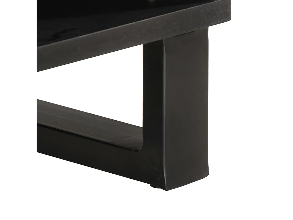 Table basse blanc 80x51x40 cm bois de manguier massif