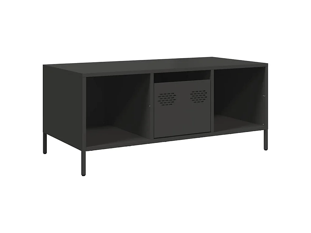 Tavolino Nero 101,5x50x43,5 cm in Acciaio Laminato a Freddo