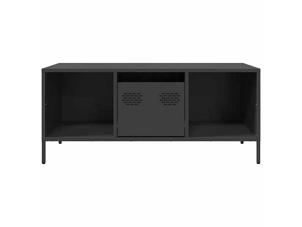 Tavolino Nero 101,5x50x43,5 cm in Acciaio Laminato a Freddo