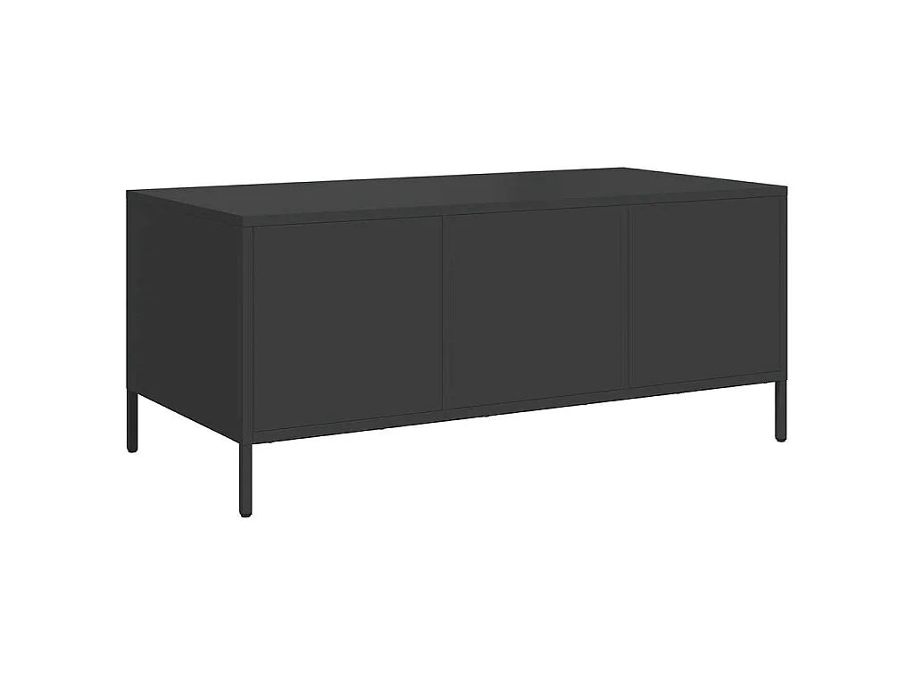 Tavolino Nero 101,5x50x43,5 cm in Acciaio Laminato a Freddo