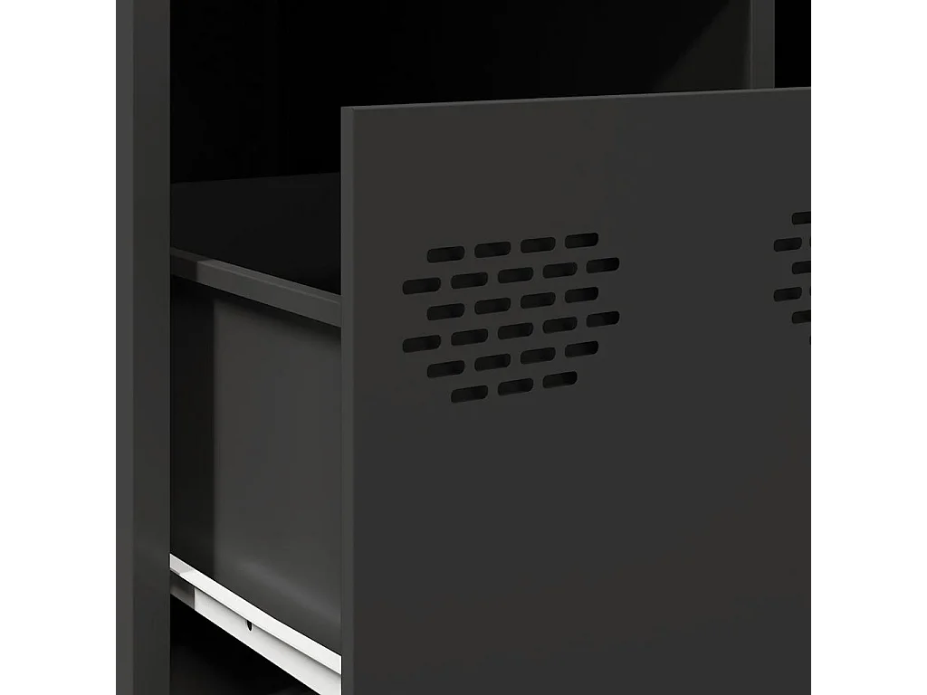 Tavolino Nero 101,5x50x43,5 cm in Acciaio Laminato a Freddo