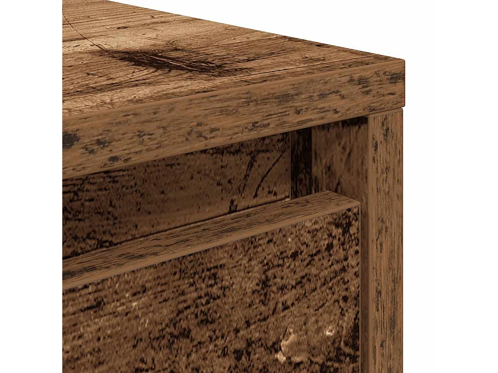 Tavolino da Salotto con Cassetti Legno Antico 100x100x40 cm