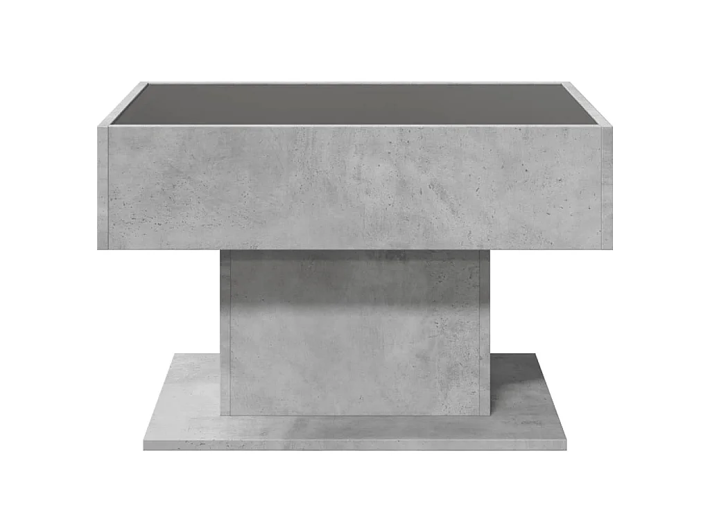 Tavolino Salotto con LED Grigio Cemento 70x50x45 cm Multistrato