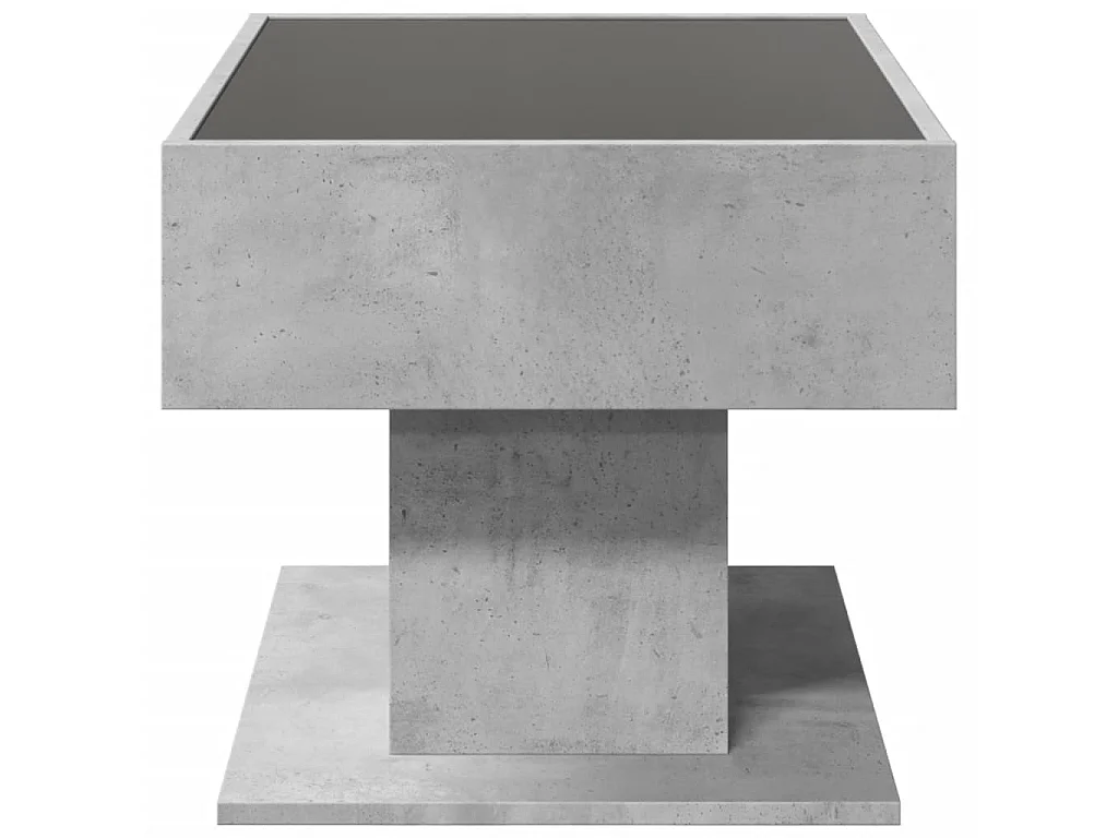 Tavolino Salotto con LED Grigio Cemento 70x50x45 cm Multistrato