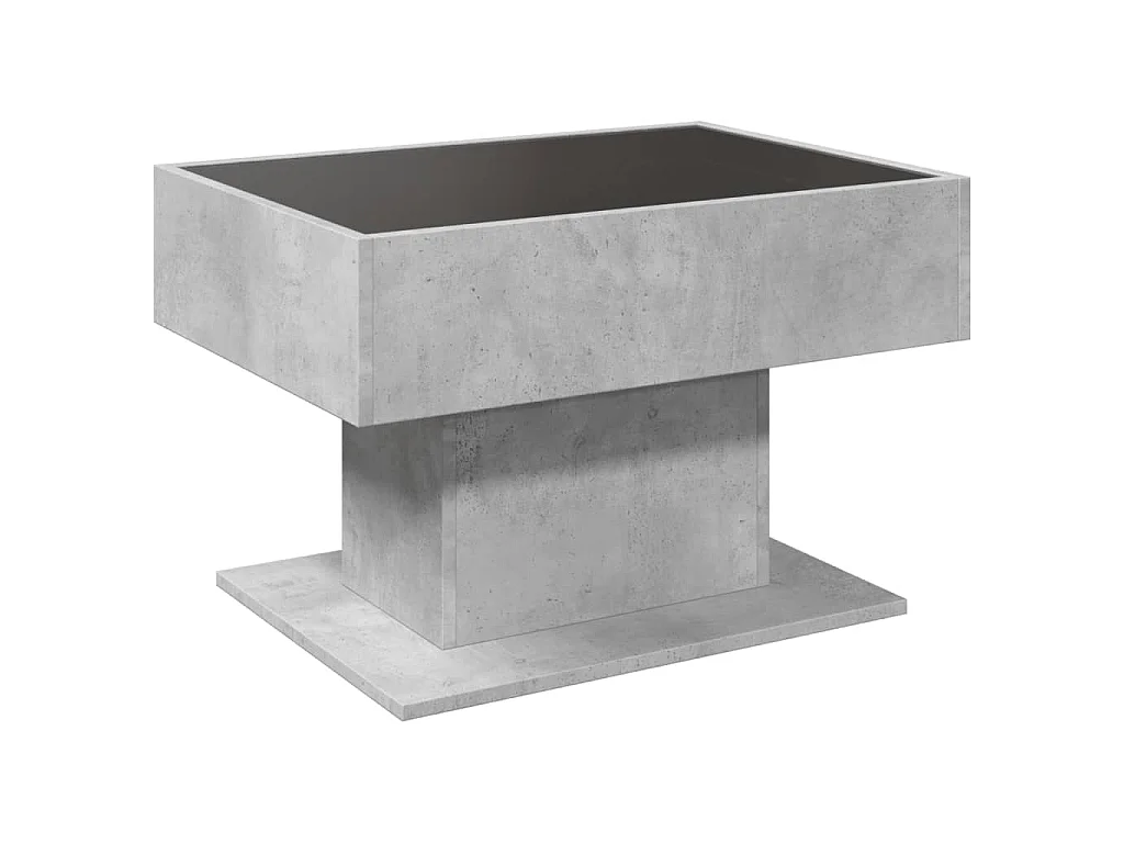 Tavolino Salotto con LED Grigio Cemento 70x50x45 cm Multistrato