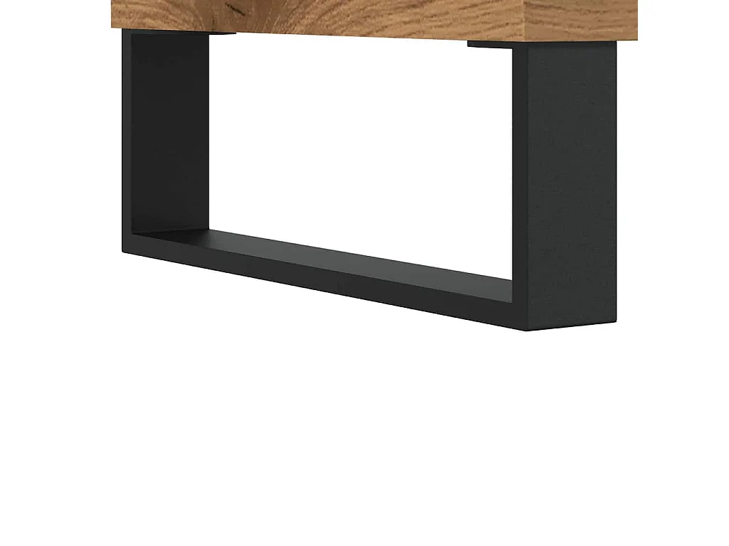 Table basse chêne artisanal 60x44,5x45 cm bois d'ingénierie