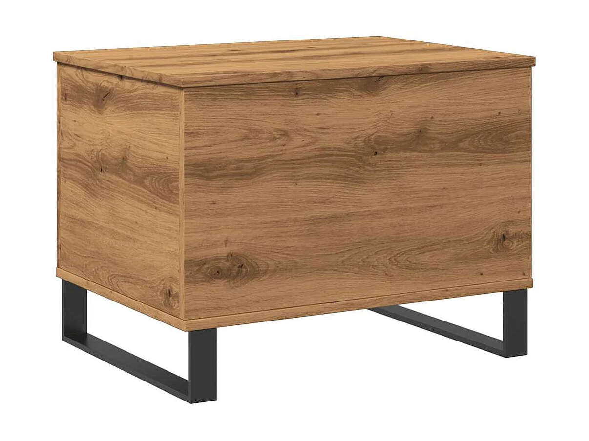 Table basse chêne artisanal 60x44,5x45 cm bois d'ingénierie