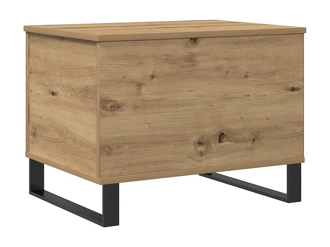 Table basse chêne artisanal 60x44,5x45 cm bois d'ingénierie