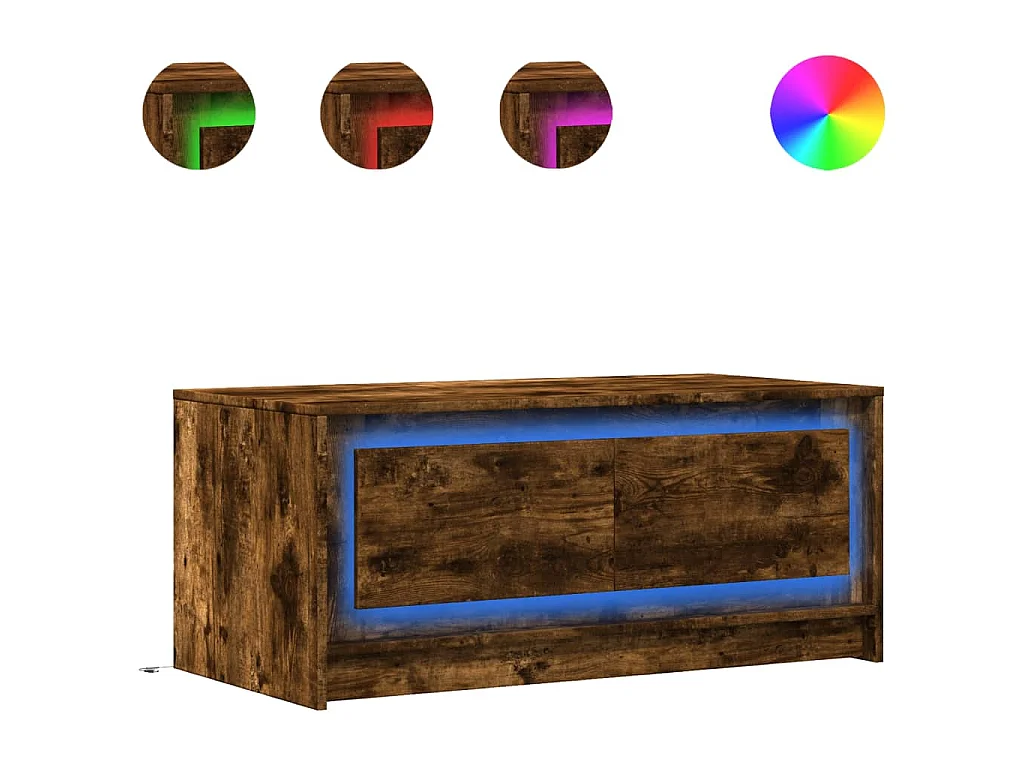 LED-Couchtisch Räuchereiche Holzwerkstoff