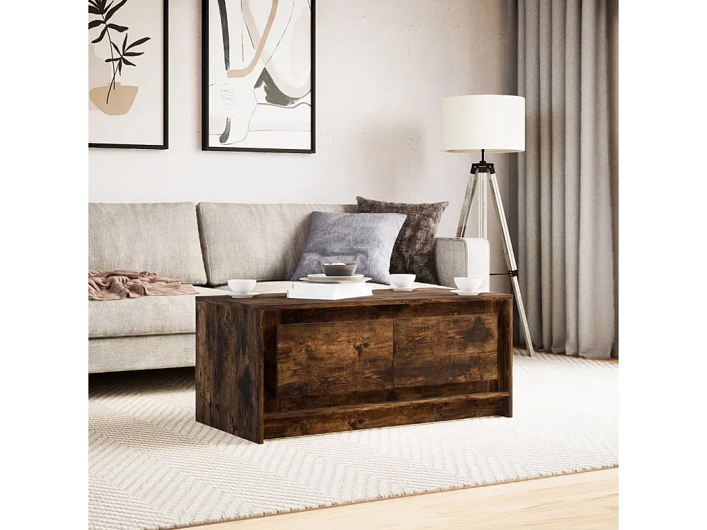 LED-Couchtisch Räuchereiche Holzwerkstoff