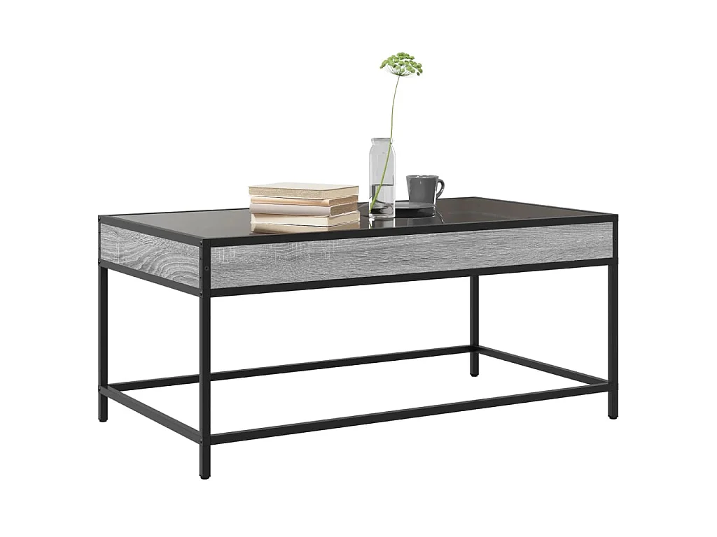 Couchtisch mit Infinity-LED Grau Sonoma 90x50x41 cm