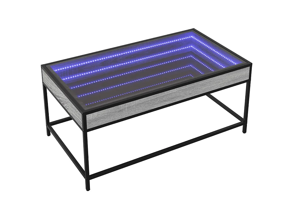 Table basse avec LED infini sonoma gris 90x50x41 cm