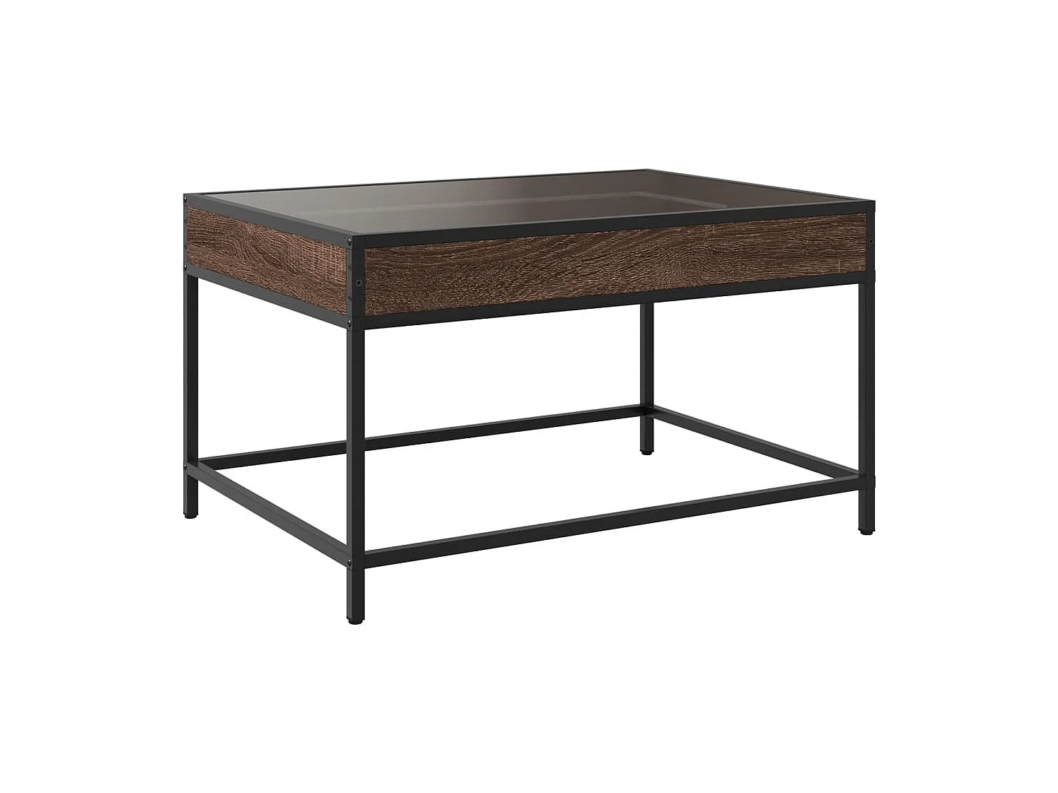 Table basse avec LED infini chêne marron 70x50x41 cm