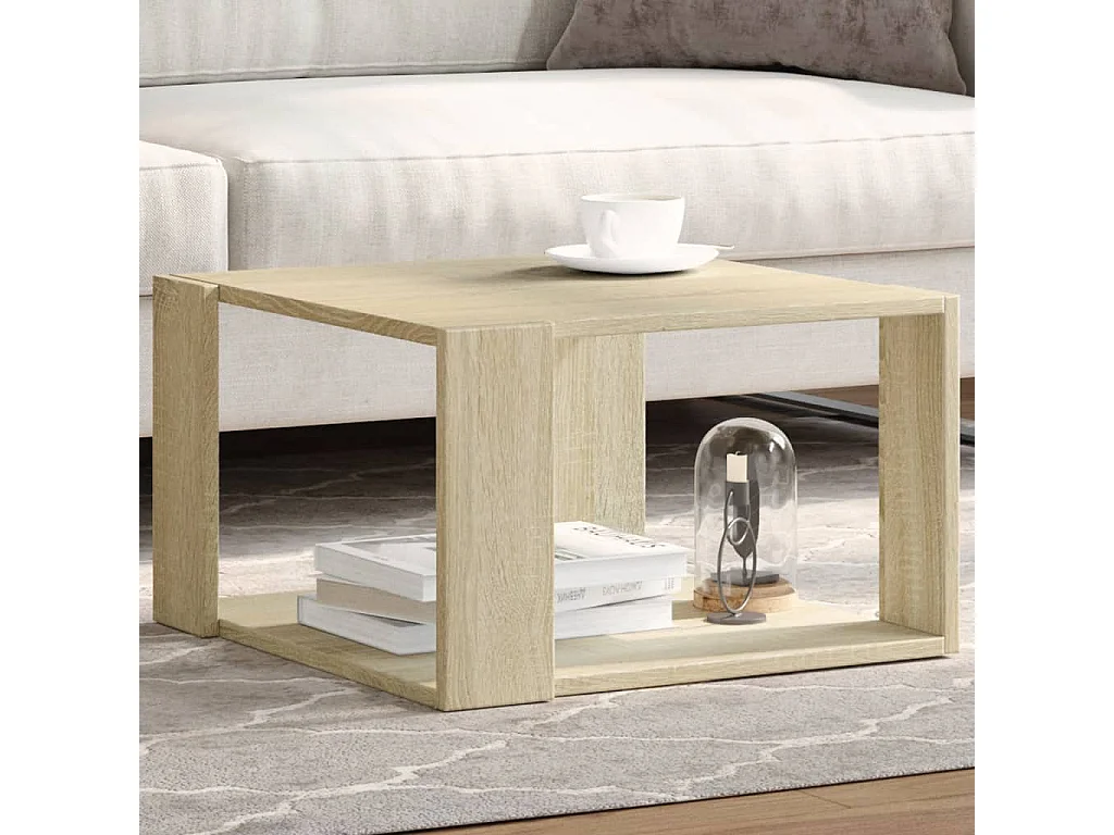 Mesa de centro 51,5x51,5x30cm derivados madeira carvalho sonoma