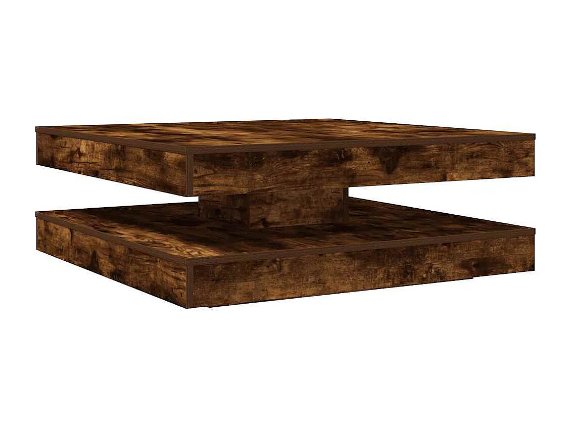Tavolino da Caffè Girevole a 360 Gradi Rovere 90x90x34,5 cm