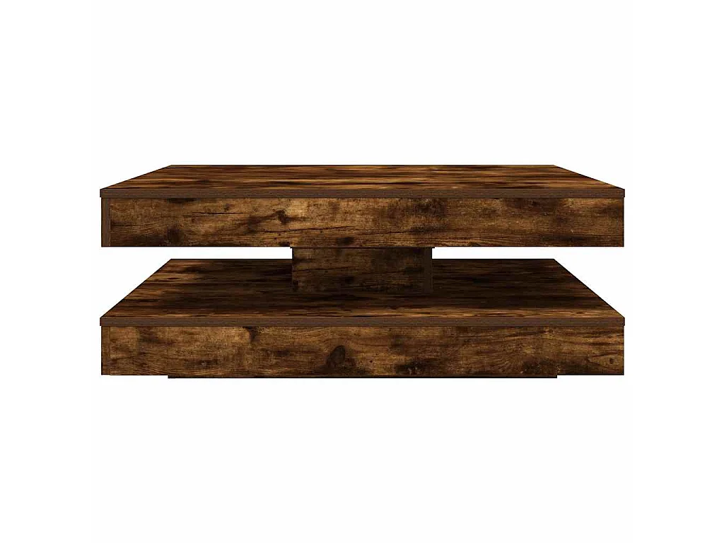 Mesa de centro giratoria 360 grados roble ahumado 90x90x34,5 cm