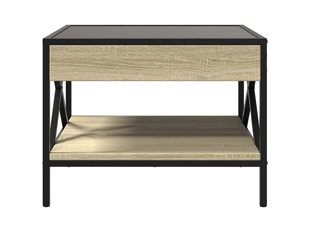 Table basse avec LED infini chêne sonoma 50x50x38 cm