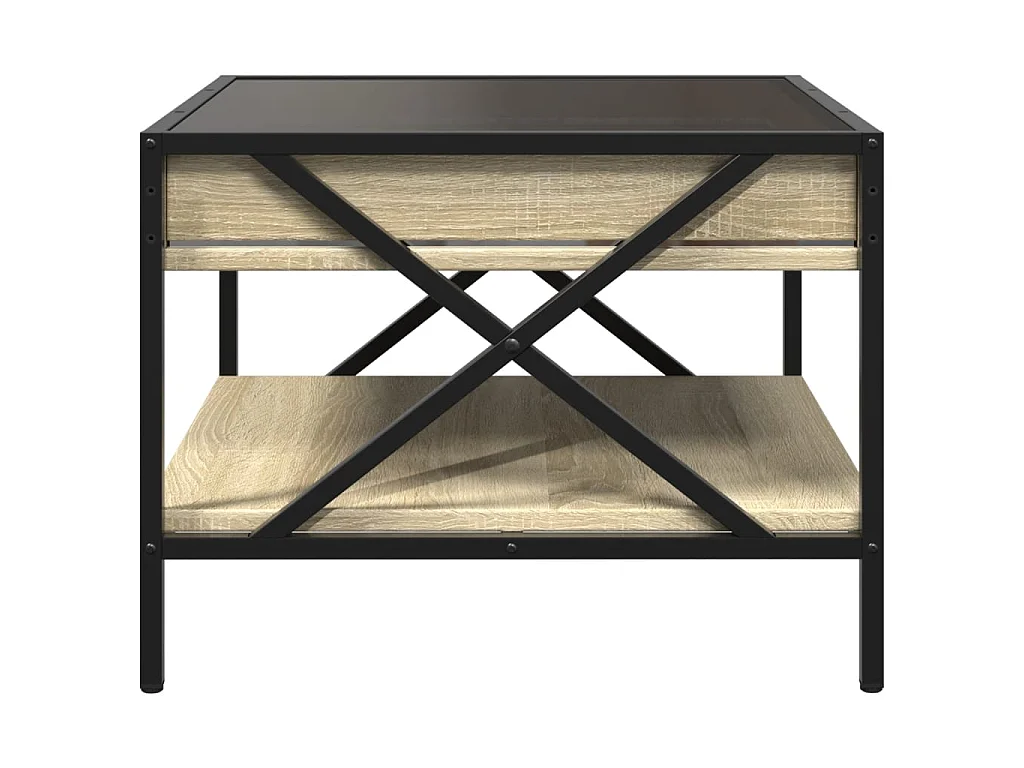 Table basse avec LED infini chêne sonoma 50x50x38 cm
