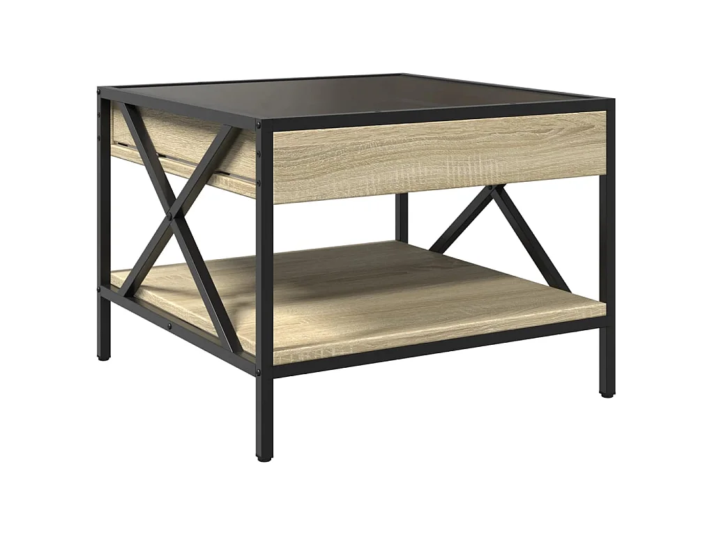 Table basse avec LED infini chêne sonoma 50x50x38 cm