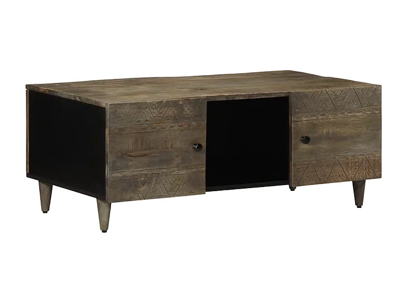 Couchtisch Hellgrau 100x54x40 cm Massivholz Mango