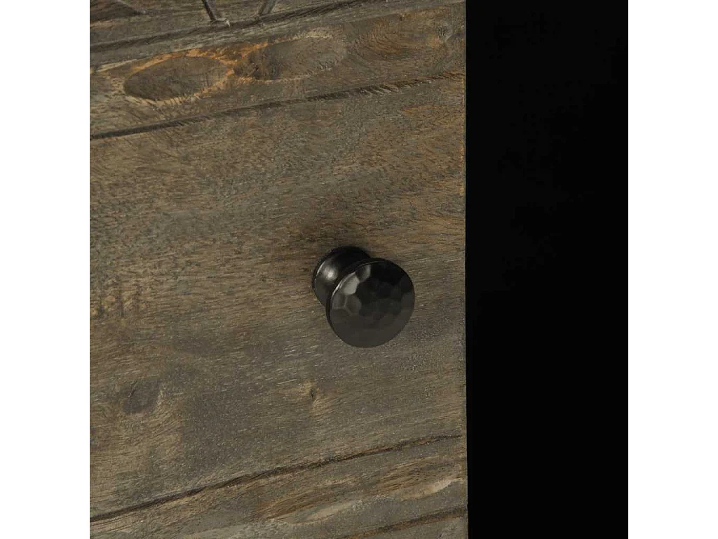 Table basse gris clair 100x54x40 cm bois massif de manguier