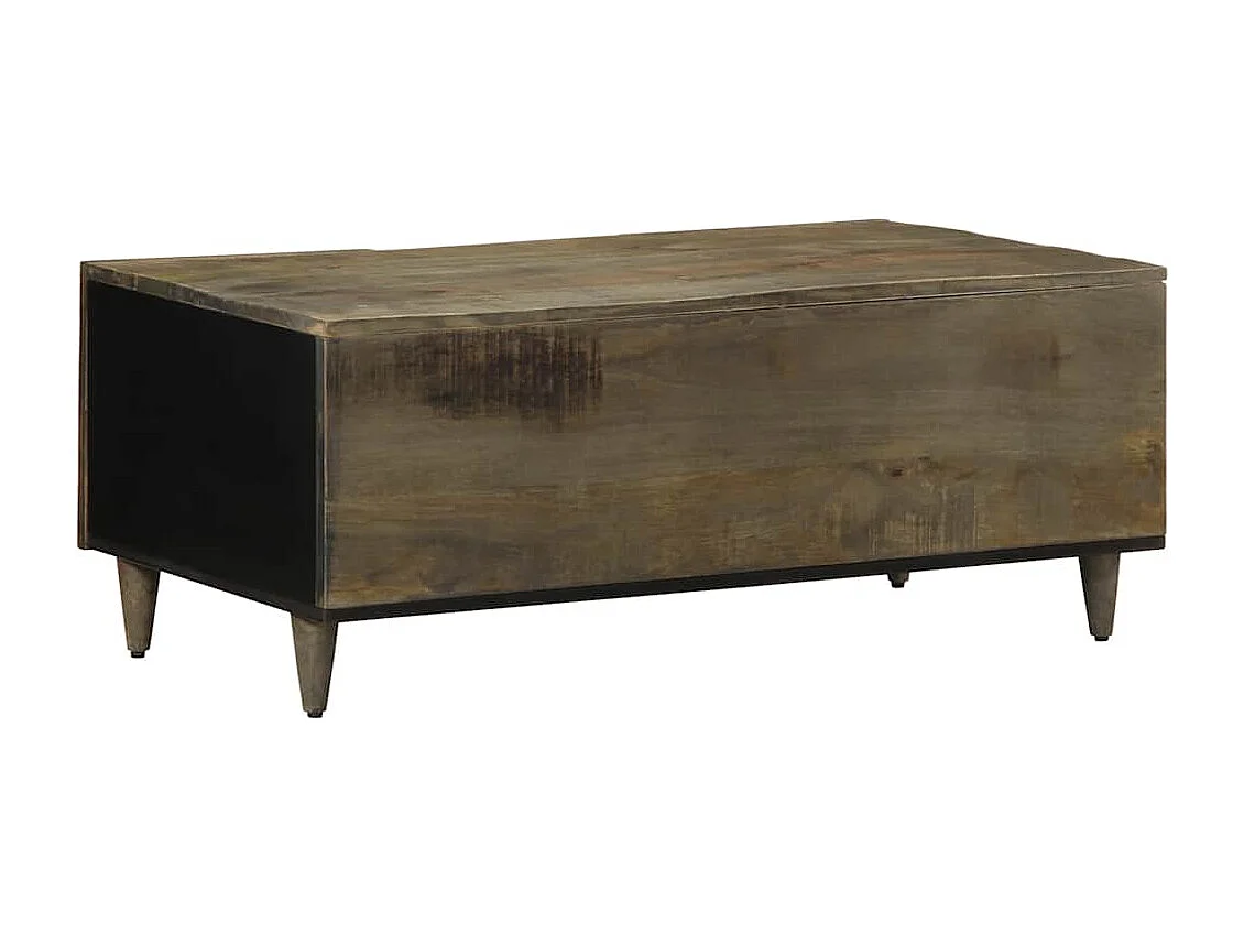 Salontafel 100x54x40 cm massief mangohout lichtgrijs