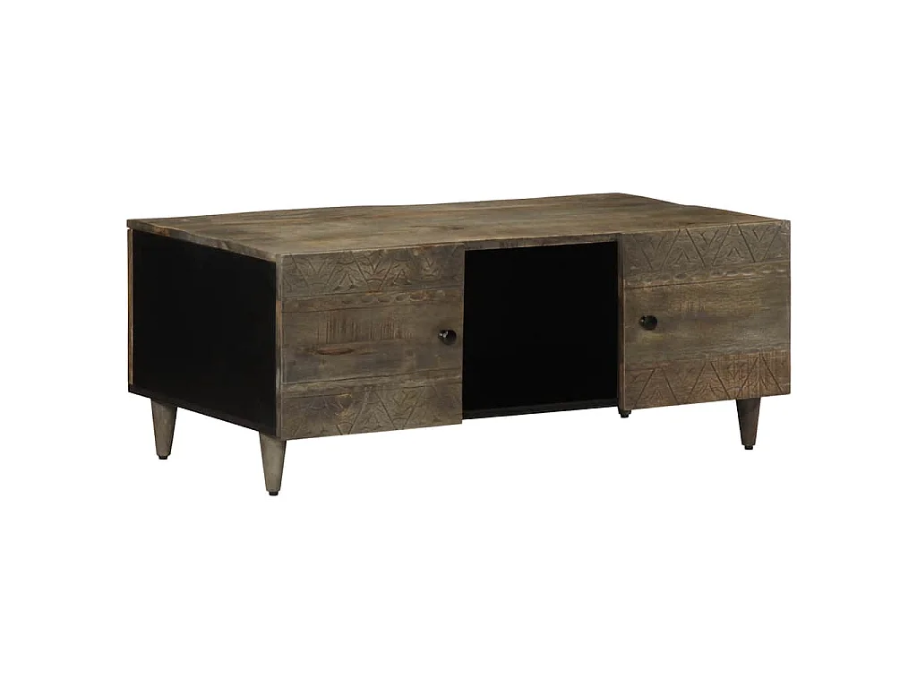 Couchtisch Hellgrau 100x54x40 cm Massivholz Mango