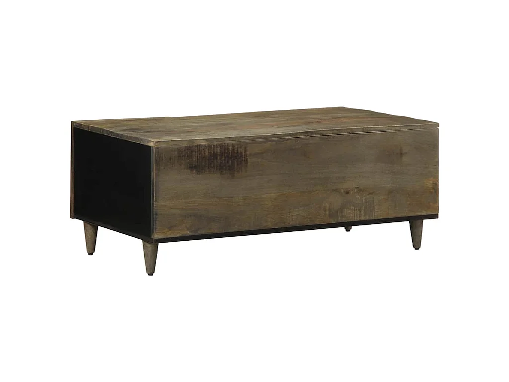 Couchtisch Hellgrau 100x54x40 cm Massivholz Mango